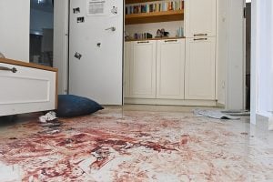 A family house in Nahal Oz Kibbutz after the Hamas terror attack on October 7, 2023.